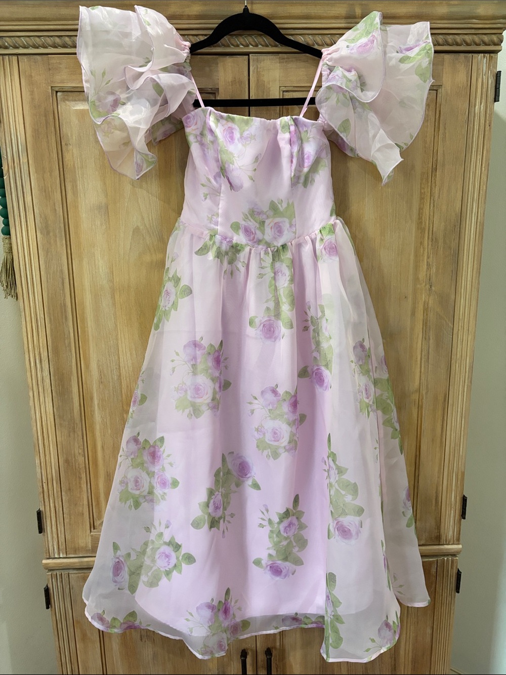 B.right Lavender Dress Floral Organza Party